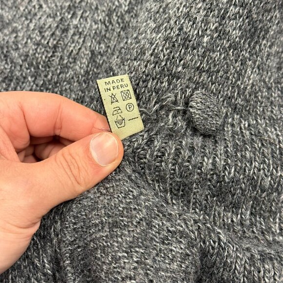 Peruvian Link Alpaca Collection Knit Cardigan Sweater Alpaca Wool Grey Large - Picture 8 of 9